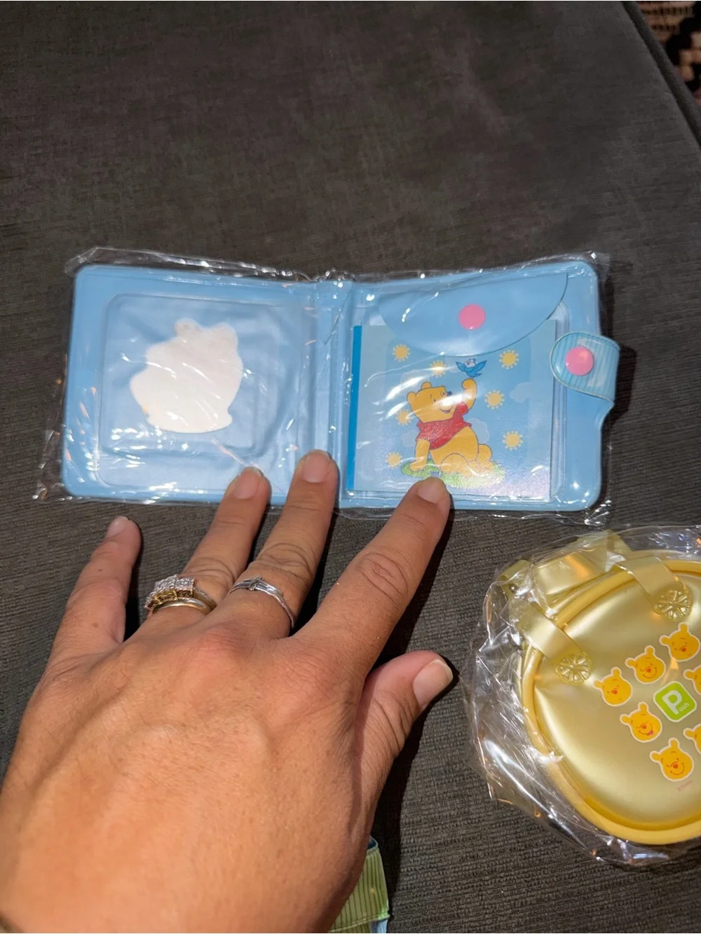 VTG Winnie the Pooh Blue, Green & Yellow Kids Wallet and Coin Purse bundle
